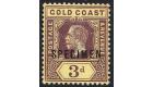 SG77as. 1915 3d Purple/yellow. 'SPECIMEN'. Superb mint...