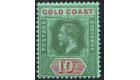 SG83b. 1921 10/- Green and red/emerald back. Superb fresh mint..