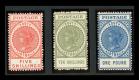 SG290-292. 1904 5/- to £1. Choice superb fresh  mint...