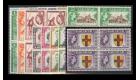 SG188-202. 1955 Set of 15. Post Office fresh U/M blocks of 4...