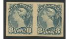 SG117a. 1893 8c Pale bluish grey. 'Imperforate Pair'. Superb fre