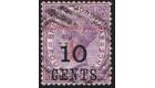 SG43a. 1891 6c on 10c on 4d Mauve. "6" and bar inverted. Superb 