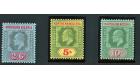 SG37-39. 1911 2/6 to 10/-. Brilliant fresh mint...