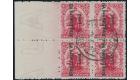 SG A1. 1908 1d Rose-carmine. Lovely used block...