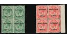 SG29-30. 1924-25 1/2d and 1d. U/M mint blocks...