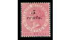 SG47. 1882 5c on 4c Rose. Superb fresh mint...