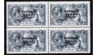 SG85. 1925 10/- Dull grey-blue. Brilliant fresh mint block...