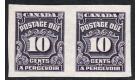 SG D24. 1935 10c Violet. 'Imperforate Pair'. Brilliant fresh U/M