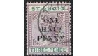 SG56a. 1891 1/2d on 3d Dull mauve and green. "Surcharge Double".