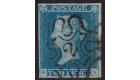 1841. 2d Blue. Plate 3. Lettered G-K. Brilliant "2" in M.X....