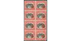 SG192. 1916 4c Scarlet and black. Brilliant U/M block of 8...