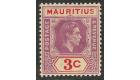 SG253a. 1938 3c Reddish purple and scarlet. Sliced 'S' at right.