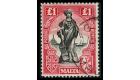 SG140. 1925 £1 Black and bright carmine. Exceptionally fine use