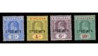 SG64s-70s. 1908 Set of 4. 'SPECIMEN'. U/M mint...