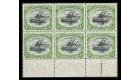 SG9. 1901 1/2d Black and yellow-green. U/M marginal block of 6..