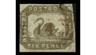 SG18. 1857 6d Black-bronze. Superb used with red-brown...