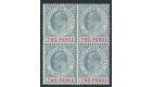SG48. 1903 2d Grey-green and carmine. Brilliant mint block...