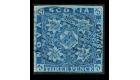 SG4. 1857 3d Pale blue. Superb fine used...