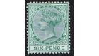 SG15. 1876 6d Green. Choice fresh well centred mint...