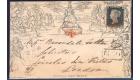 1840 1d Mulready Envelope (A189). Bearing 1d Black...