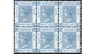 SG60. 1901 12c Blue. Brilliant fresh mint block of 6, mostly U/M