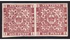 SG1. 1857 1d Brown-purple. Superb fresh mint pair...