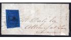 SG10. 1852 4c Black/deep blue. THE FINEST EXAMPLE ON COVER...