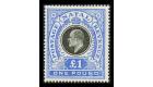 SG142. 1902 £1 Black and bright blue. Superb fresh mint...