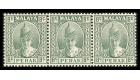 SG110. 1938 8c Grey. Superb fresh U/M strip of 3...