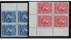 SG41-42. 1898 2/6 Deep blue and 5/- Red. Beautiful blocks of 4..