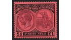 SG36. 1922 £1 Purple and black/red. Brilliant U/M mint...