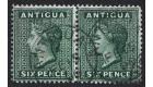 SG29. 1884 6d Deep green. Superb used pair...