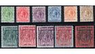 SG60-69. 1912 Set of 11. Brilliant fresh mint...