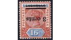 SG38a. 1901 3c on 16c Chestnut and ultramarine. 'Surcharge Inver