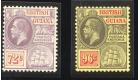 SG268-269c. 1915 72c and 96c. Both brilliant U/M mint...