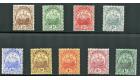 SG44-51. 1910 Set of 9. Brilliant fresh mint...