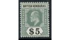 SG93. 1907 $5 Grey-green and black. Choice superb fresh mint...