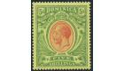 SG54. 1914 5/- Red and green/yellow. Brilliant fresh well centre