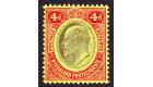 SG76w. 1908 4d Black and red/yellow. 'Watermark Inverted'. Brill