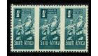 SG97c. 1/2d Blue-green. 'Roulettes Omitted'. U/M triplet...
