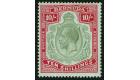 SG54. 1918 10/- Green and carmine/pale bluish green. Superb fres