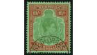 SG119e. 1951 10/- Green and vermilion/green. Superb fine used...
