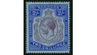 SG88e. 1927 2/- Purple and bright blue/pale blue. 'Break in line