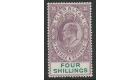 SG63. 1908 4/- Deep purple and green. Extremely fine and fresh m