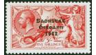 SG87a. 1928 5/- Rose-carmine. Circumflex accent over 'a'. Superb