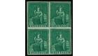 SG2. 1852 (1/2d) Deep green. A superb fresh mint block...