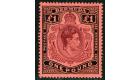 SG121cb. 1943 £1 Purple and black/red. 'Shading Omitted From...