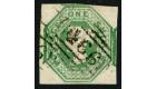 SG55. 1847 1/- Green. Superb used...