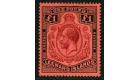 SG80a. 1928 £1 Purple and black. 'Break in Scroll'. Superb fres