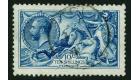 SG411var. 1915 10/- Deep (intense) bright blue. Superb well cen